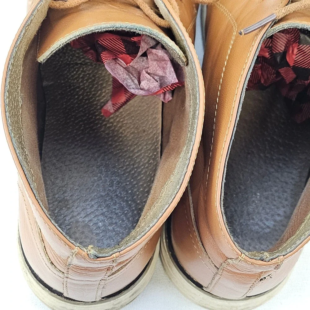 Jousen‎ Mens MY655 Tan Leather Chukka Boots Lace Up Ankle Shoes Size 12